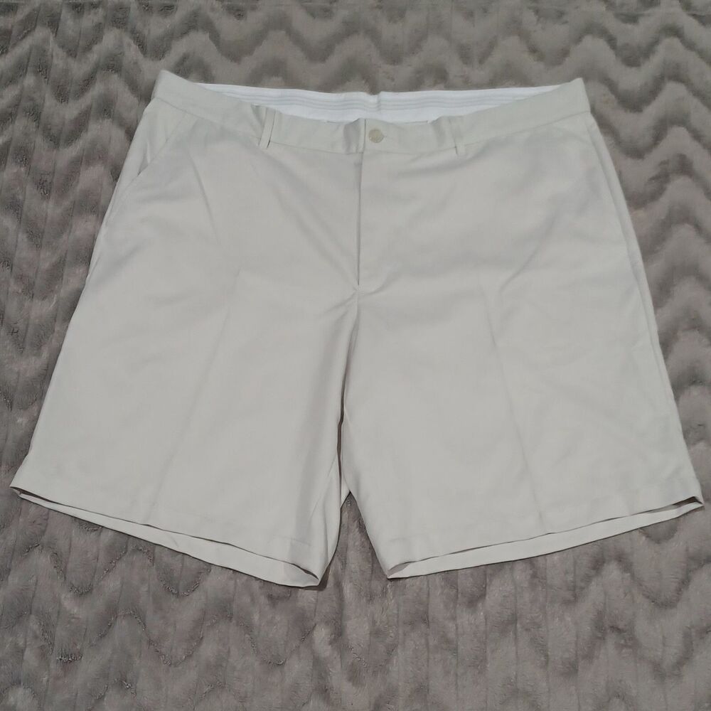 Greg Norman Mens Size 42 Creme Beige Flat Front Chino Shorts
